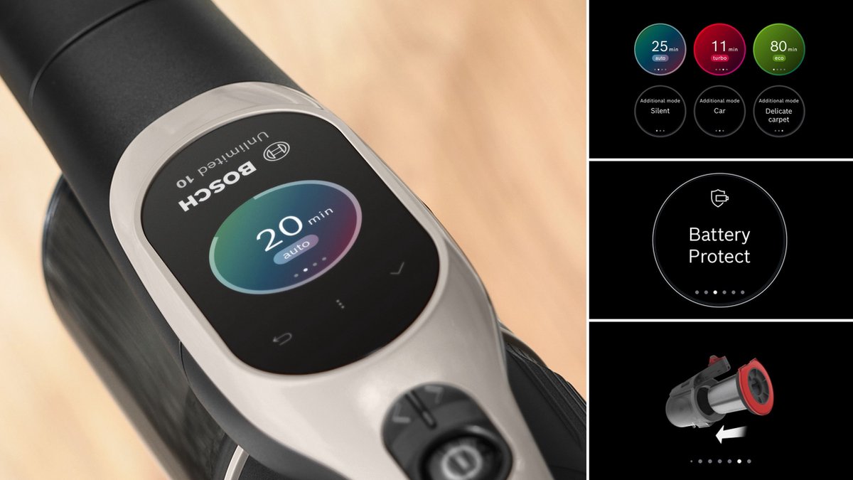 Bosch Unlimited 10 Steelstofzuiger Draadloos Grijs/Crème - afbeelding 3