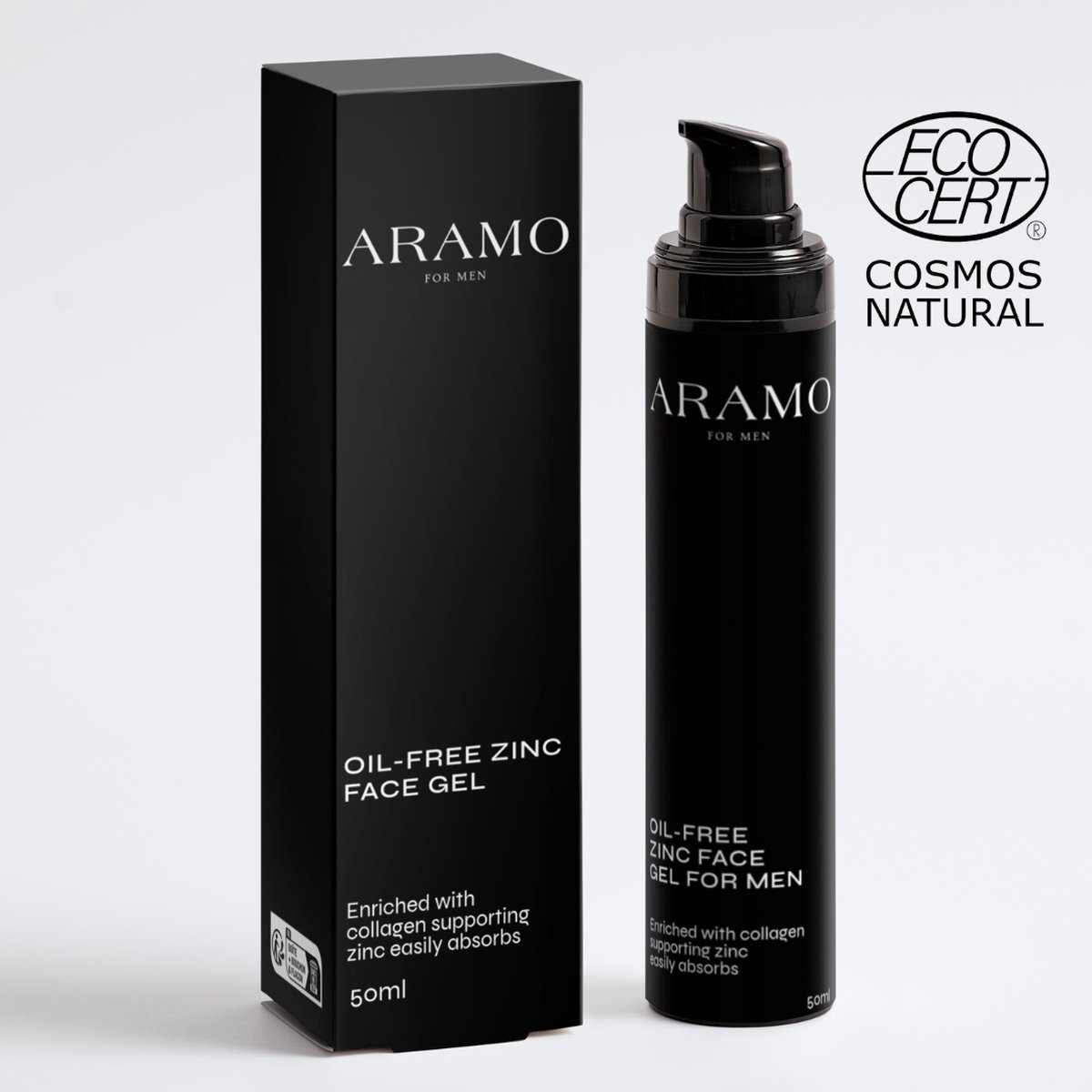 Goedkoopste ARAMO® - Olie-vrije Zink Gezichtscrème - Citrus, frisse groene thee, witte bloemige noten, houtachtige cederhout- en vetivergeur.