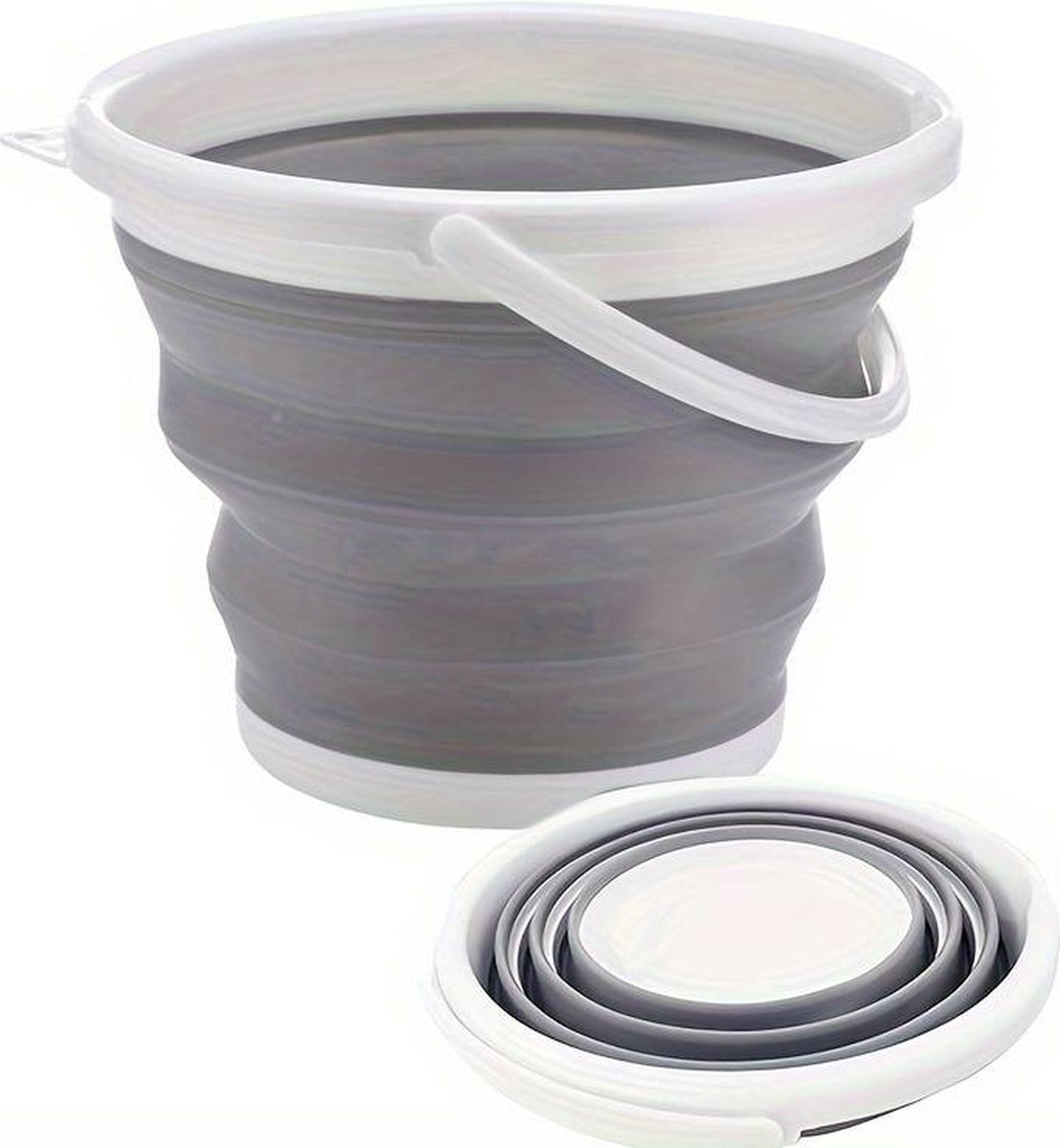Goedkoopste Opvouwbare Emmer met Handgreep - Veelzijdige Kunststof Emmer voor Opslag en Schoonmaken - Ideaal voor Kamperen, Vissen, Reizen, Badkamers, Terrassen en Tuinieren - 3L