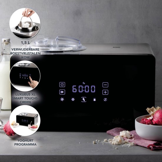 DOMO DO9252I IJsmachine Ice Cream Genius - Met yoghurtprogramma - 1.5 L - Display van Domo — afbeelding 4