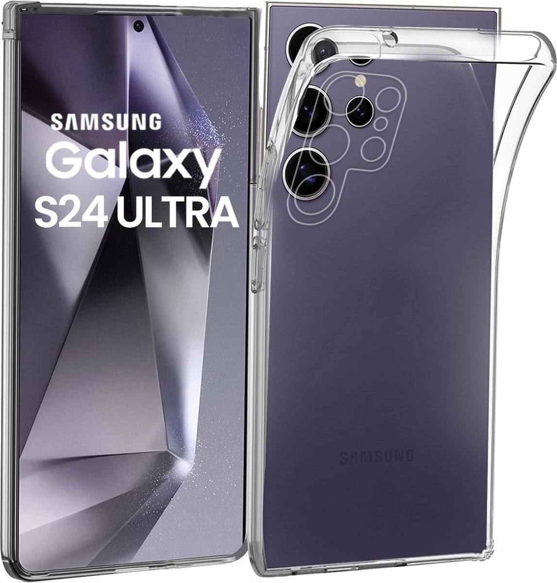 Backcover hoesje Geschikt voor: Samsung Galaxy S24 Ultra - Silicone hoes - Transparant