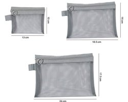 Ainy Tas organizer grijs - set van 3 stuks bag organizer | cadeau voor vrouwen