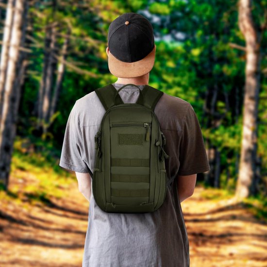 Huntvp 15 l mini rugzak tactische wandelrugzak Molle schooltas waterafstotende dagrugzak militaire schoolrugzak studenttas unitas sporttas laptoptas voor outdoor sport