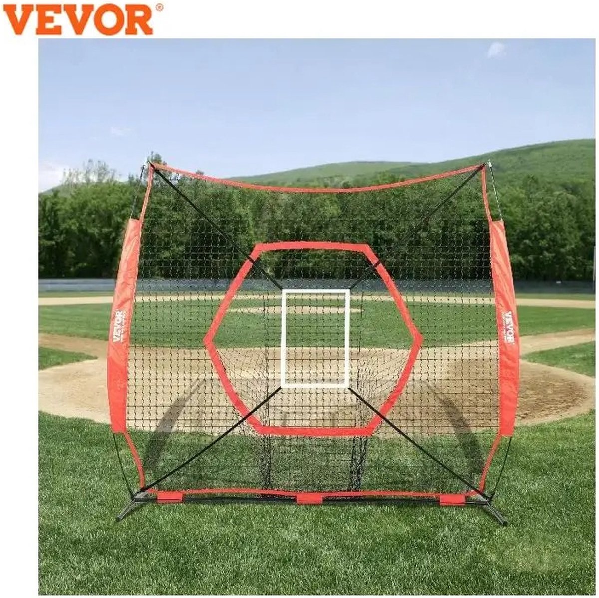 Filet De Rebond Réglable Pitch Back - Entraînement Baseball/softball - Rouge - Neuf