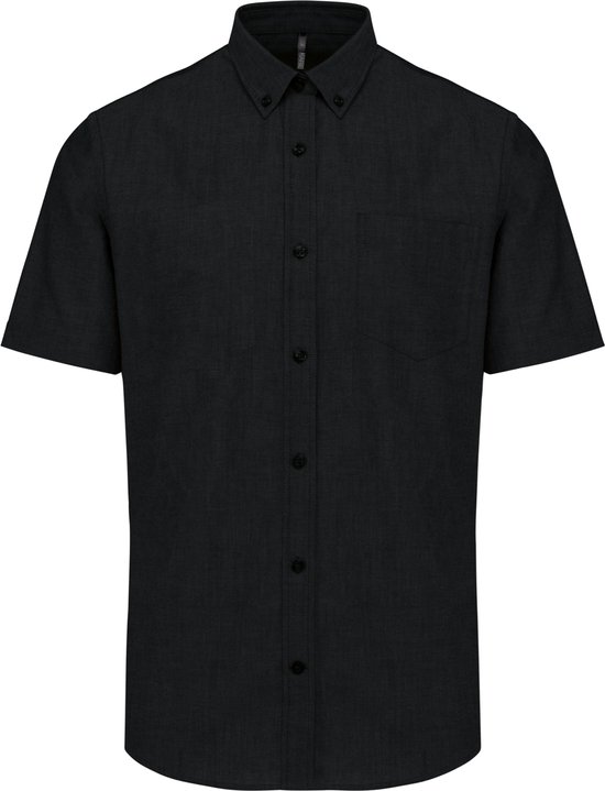 Kariban Heren Oxford overhemd korte mouwen K535 - Black - 5XL