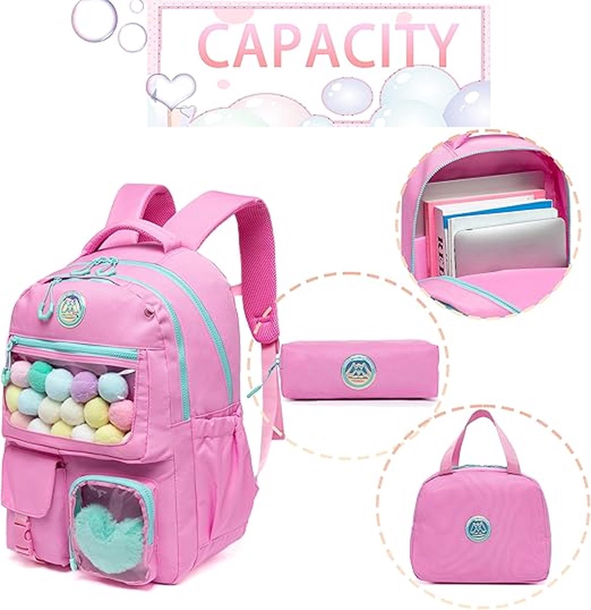 Bedrukte Kinderrugzak Kleine Schooltas Schoolrugzak Lichtgewicht Boekentas voor Kleuterschool Basisschool Kat Cartoon Miauw