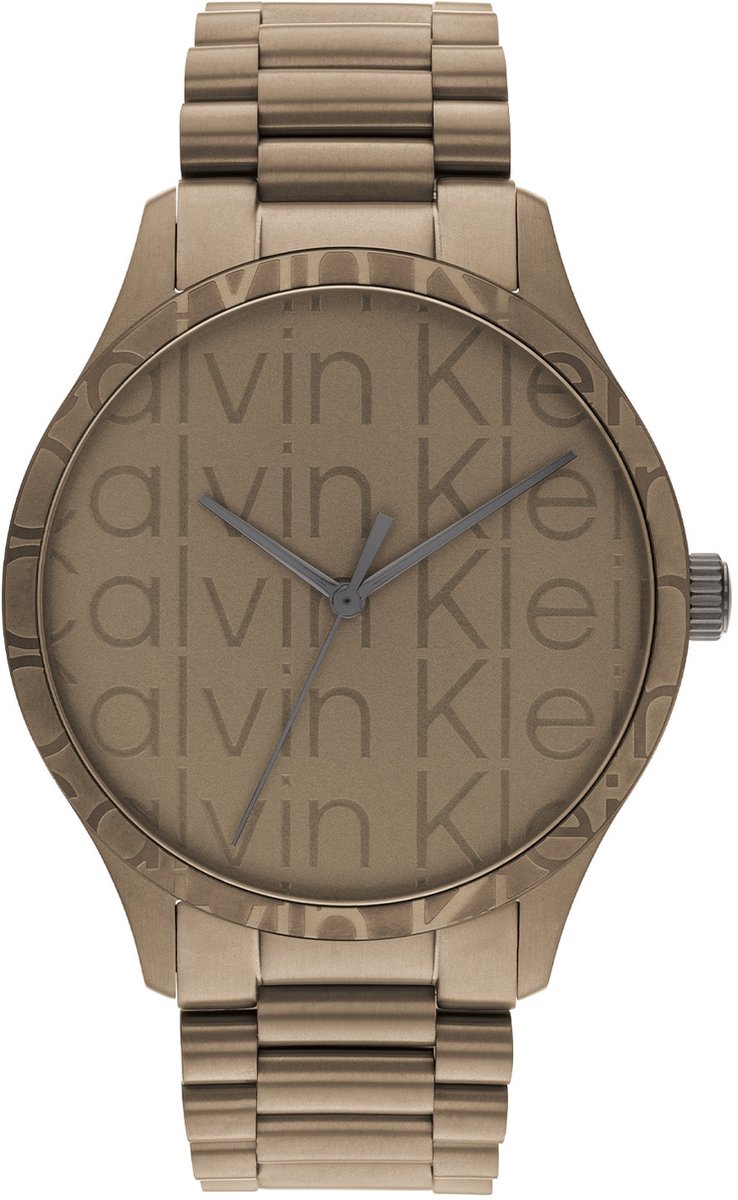 Calvin Klein CK25200343 Iconic Heren Horloge - Mineraalglas - Staal - Zwart - 42 mm breed - Quartz - Vouw-Vlindersluiting - 3 ATM (spatwater)