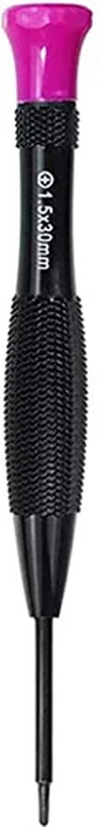 DrPhone MagScrew – 1.5x30mm Platkop Precisie Schroevendraaier – Magnetische kop – Geschikt Voor o.a Horlogebandje/Zonnebril - Zwart