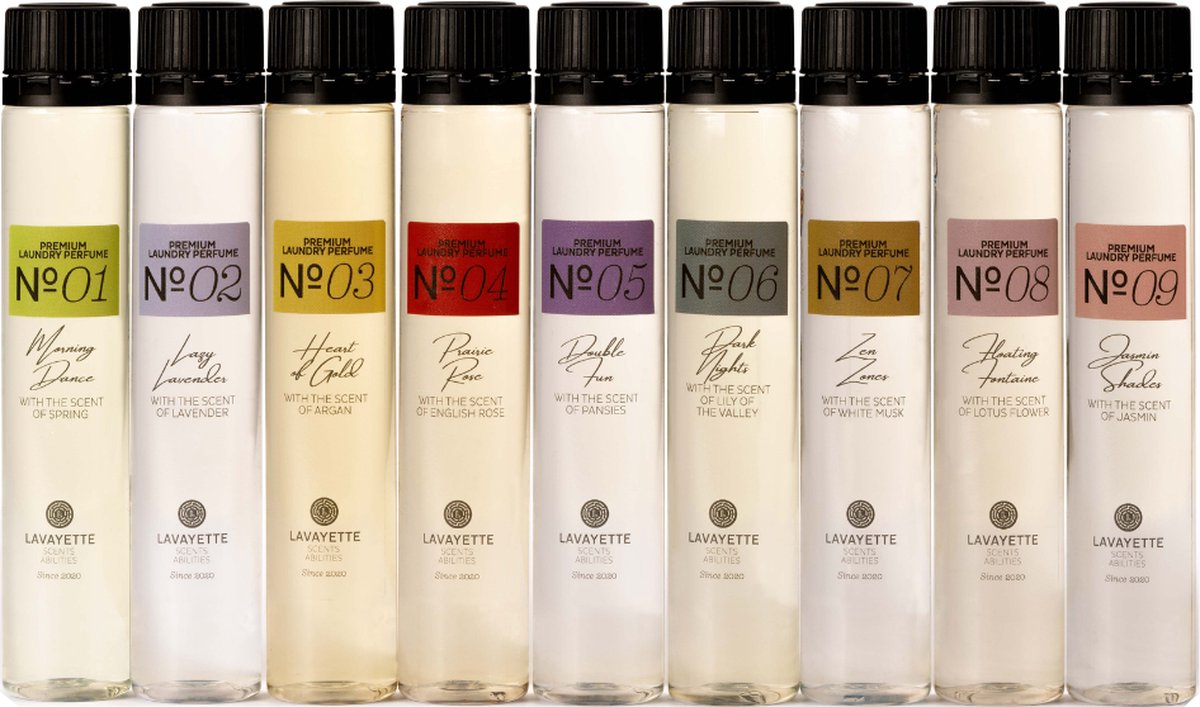 Goedkoopste Lavayette Premium Wasparfum - Proefpakket 9x25ml - Geurbooster