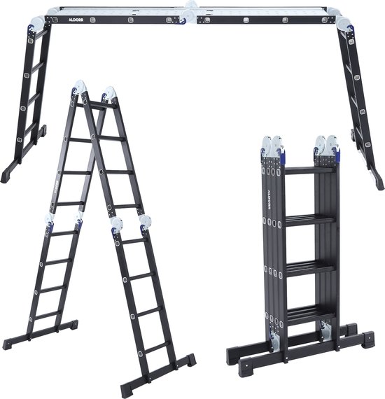ALDORR Professional - Vouwladder 4 x 4 treden met platform - Aluminium - 4,60 meter