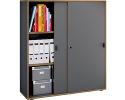 VCM Houten kantoorkast Dossierkast Kantoormeubilair Kast Salia 3-voudig breedte 100 cm Schuifdeuren Houten kantoorkast Dossierkast Kantoormeubilair Kast Salia 3-voudig breedte 100 cm Schuifdeuren