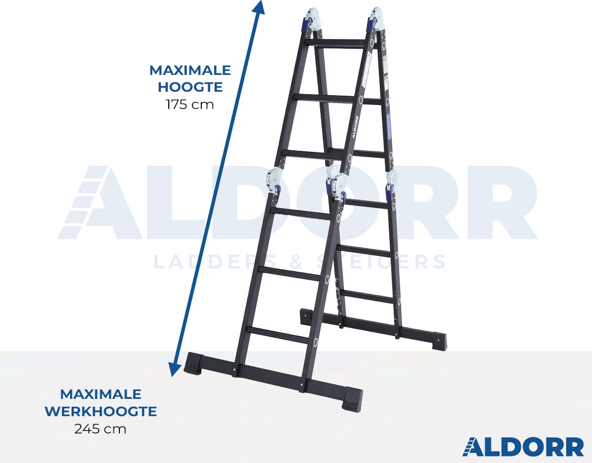 ALDORR Professional - Vouwladder 4 x 3 treden met platform - Aluminium - 3,50 meter – foto 2