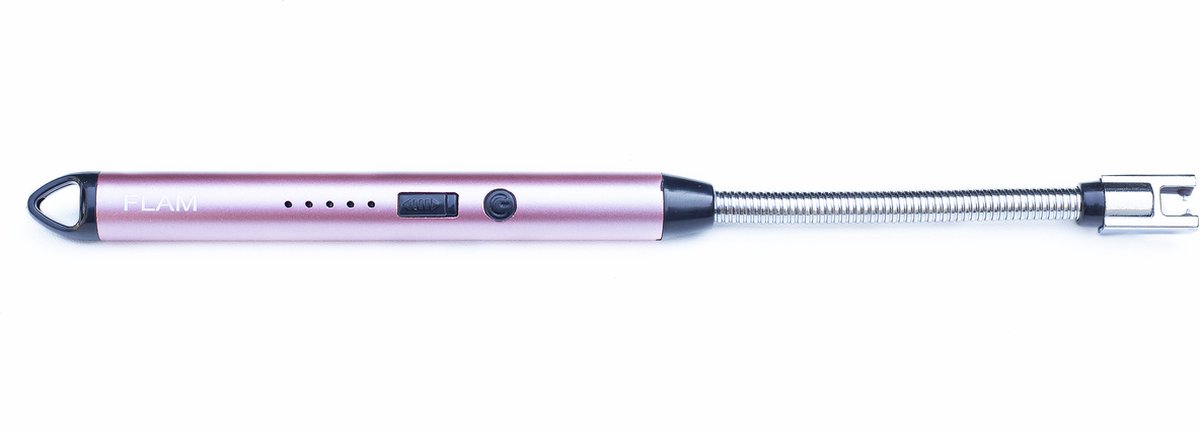 Goedkoopste Flam Lange USB Oplaadbare Elektrische Plasma Aansteker - Vlamloos - Voor Keuken, Kaars, BBQ, Openhaard - In en Outdoor - Chique Design - roze