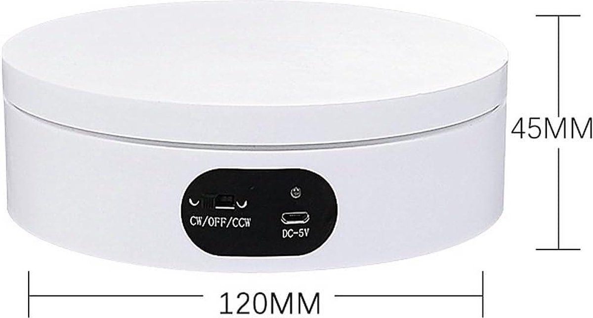 Plateau Rotatif Motorisé Silencieux 360° - Support D'affichage Pour Bijoux, Montres, Figurines - 12 Cm