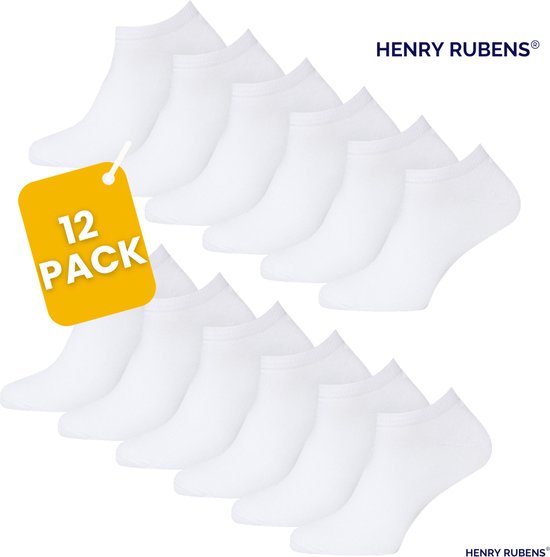 Henry Rubens Sneakersokken Katoen - Enkelsokken Heren & Dames - 12 Paar - Korte sokken