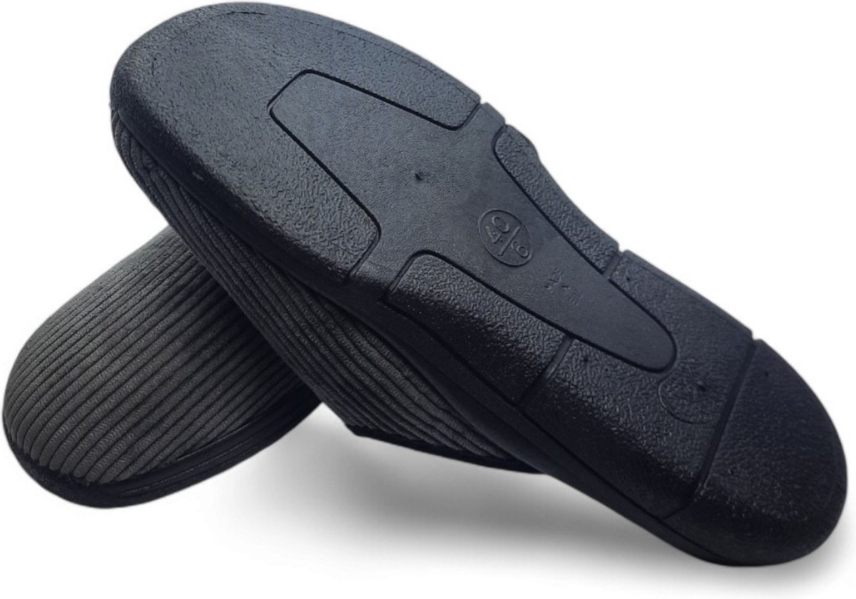 Grijze fluwelen pantoffels voor heren maat 40 velours sloffen voor mannen en. bol