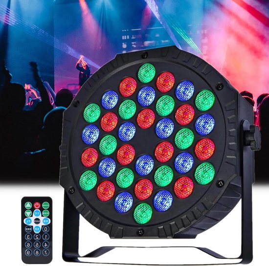 Foto: Podiumlicht 36 led rgb spot discolicht met afstandsbediening en dmx feestverlichting voor bar podium party dj halloween kerstmis 