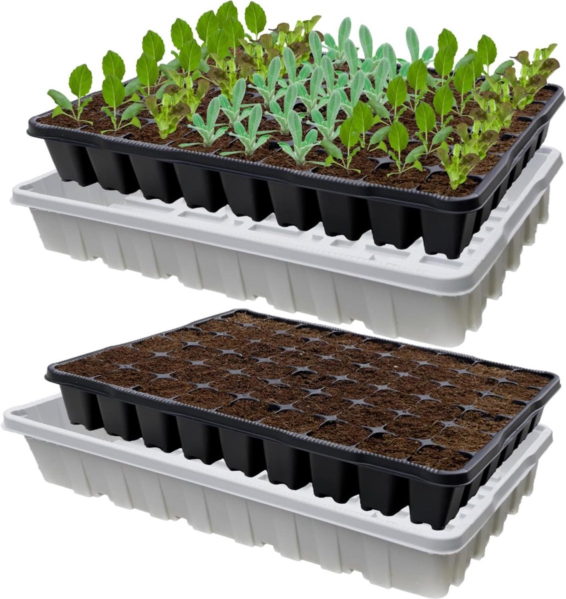 Stabiele kweekplaten 2 stuks met onderzetter 108 plantgaten zaaiplaat voor kweek Kweekbak