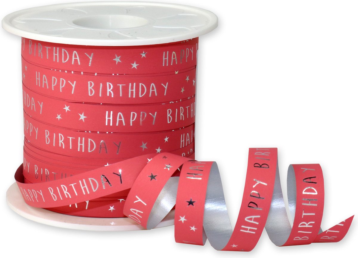 Krullint Happy Birthday Koraal - 10mm