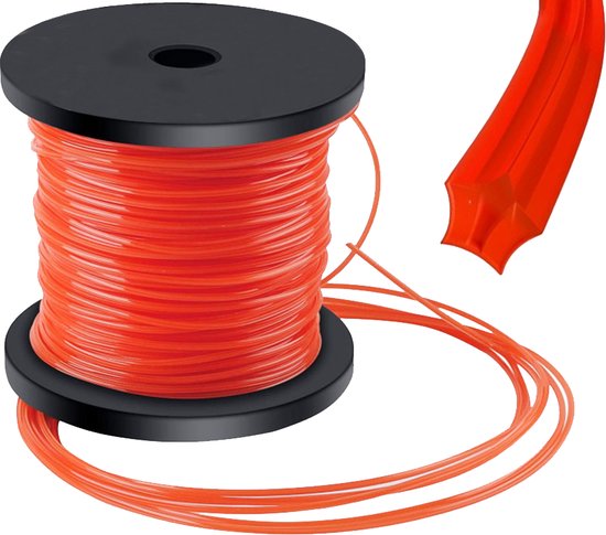 MOZY® - Trimmerdraad - Ster - Oranje - 2.4 mm - 100 meter - Extra Stevig - Bosmaaierdraad - Trimdraad - Kantenmaaier - Maaidraad - Grastrimmerdraad - Snijdraad van MOZY — afbeelding 2