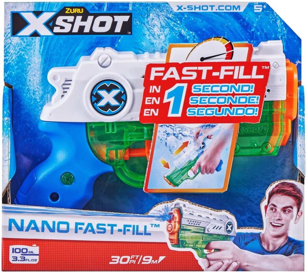 Zuru waterpistool X-Shot Fast Fill Nano Blaster 100 ml oranje. — afbeelding 5