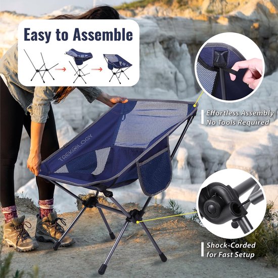 Campingstoel Opvouwbaar - Ultra Licht & Kleine Strandstoel Draagbare Aluminium Opvouwbare Campingstoelen - Outdoor Mini Stoel voor Strand, van Camp — afbeelding 3