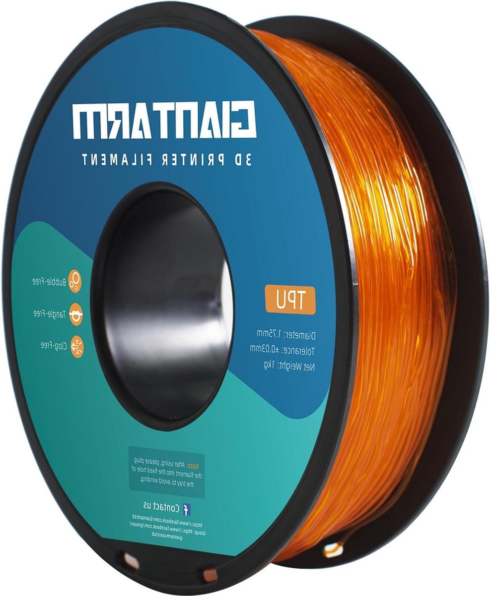 TPU 175 mm filament voor 3D-printers - 1 kg transparant oranje