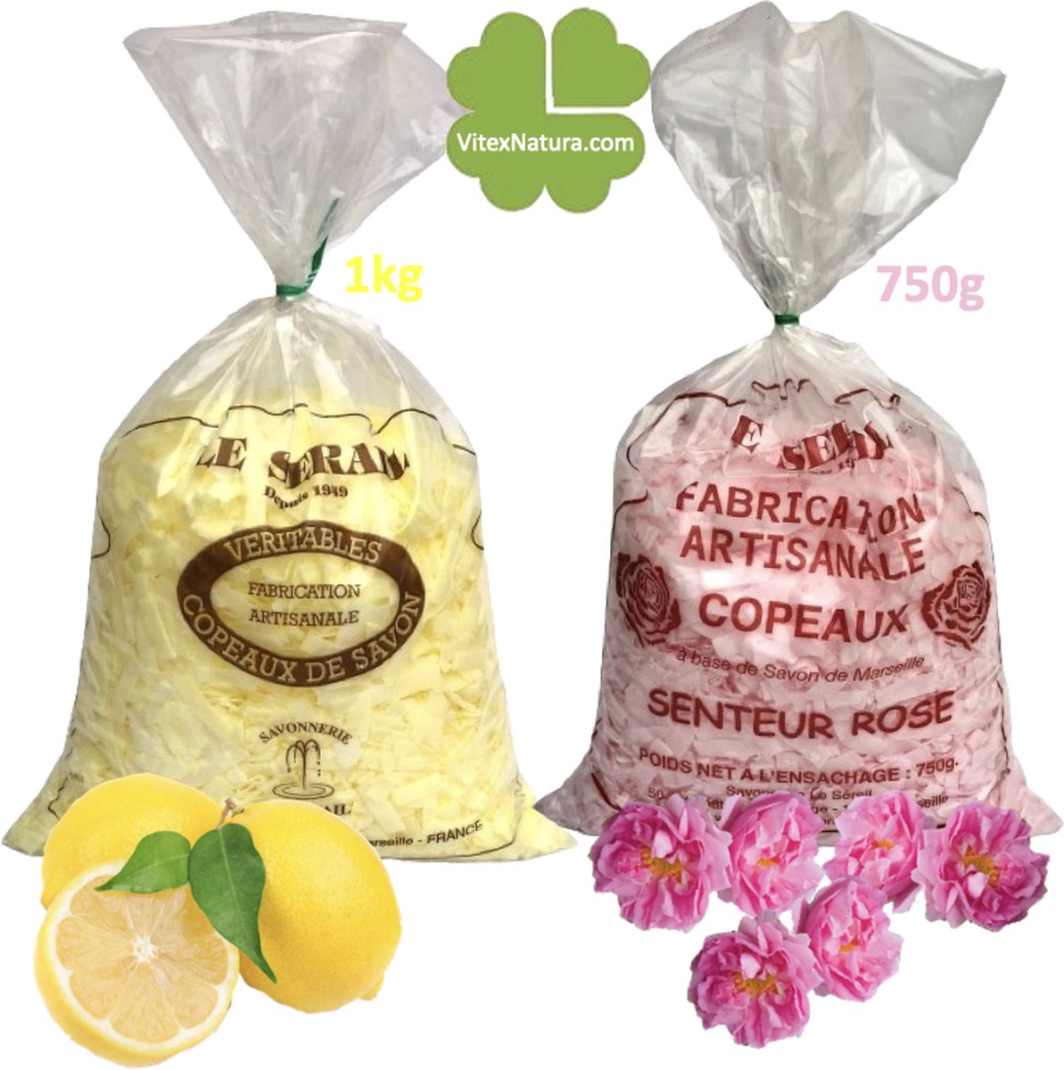 Goedkoopste Echte Marseille zeepvlokken 1750g | Citroen - Rozen olie | Multifunctioneel | Franse ambacht | plantaardig, biologisch, hypoallergeen.