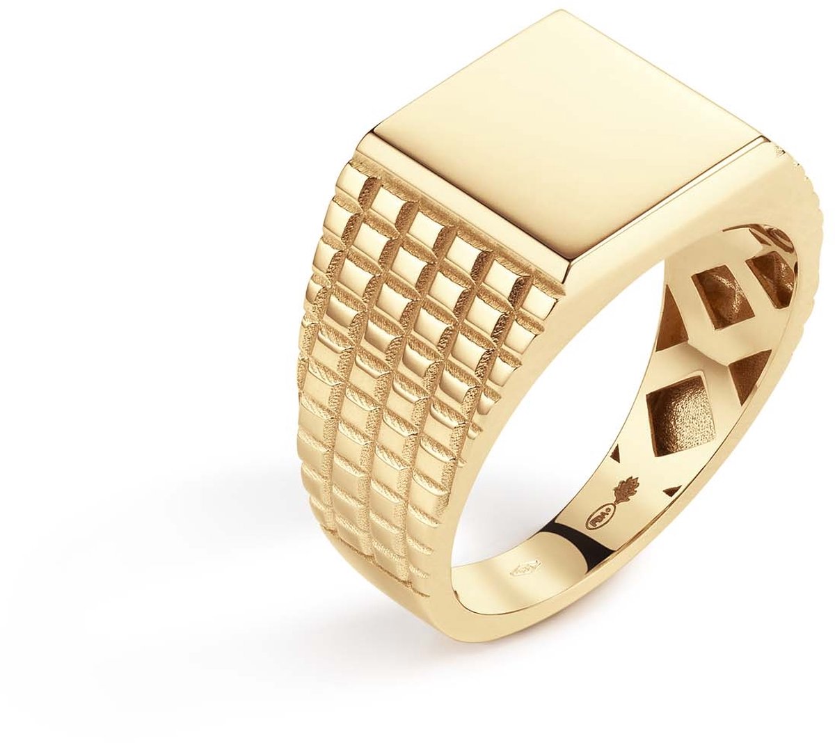 Glow 214.211664 Heren Ring - Sieraad - Zegelring - 14 Karaat Goud - 13 mm breed