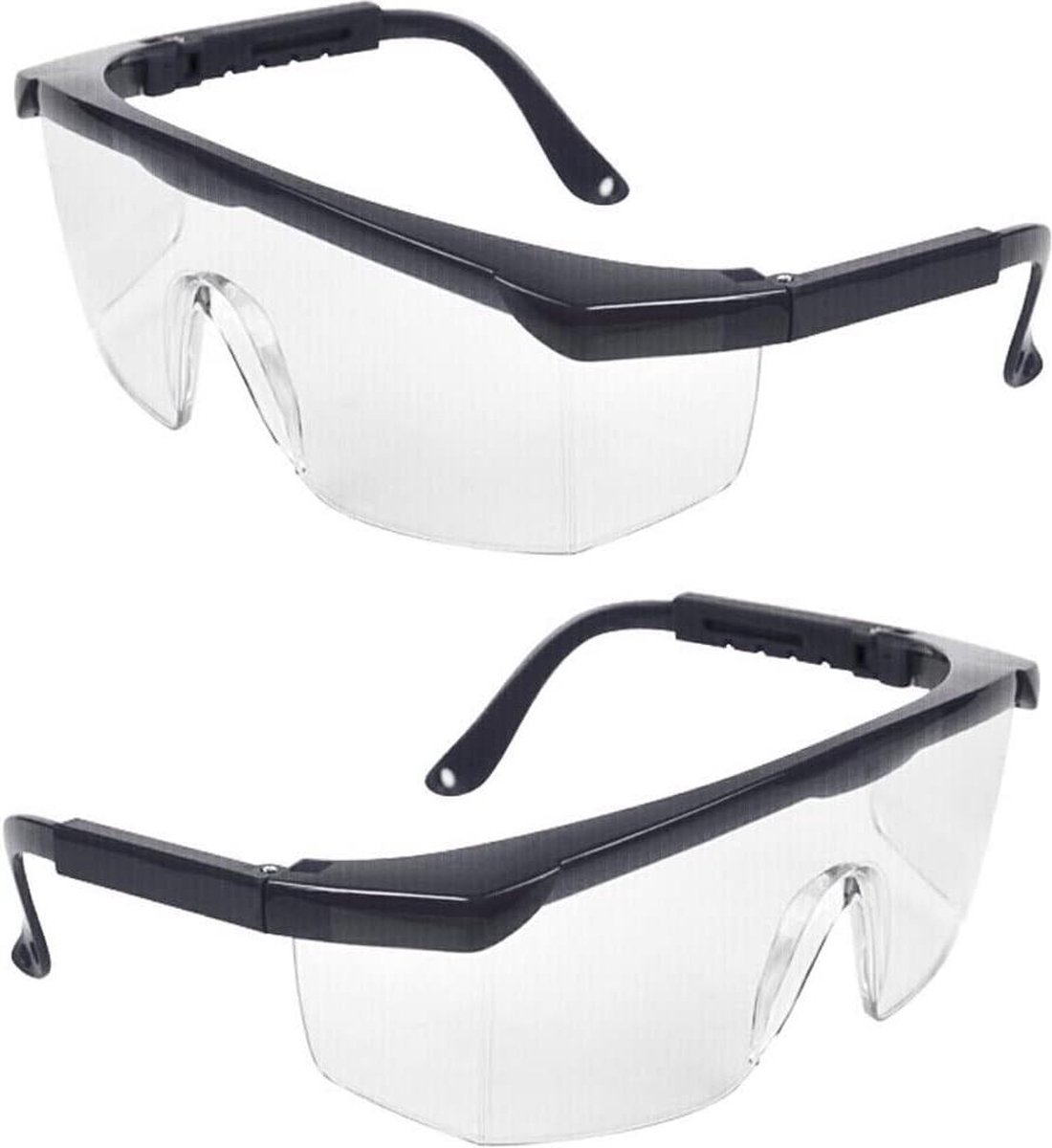 Veiligheidsbril Anti-condens Blauw Frame UV-bescherming PC-lenzen Dikkere Lenzen Buitenactiviteiten Zwart - 2 Stuks Kinderen Volwassenen