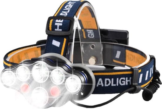 Hoofdlampje - Werklamp led - Werklamp led oplaadbaar - Hoofdlamp led oplaadbaar- Hoofdlamp oplaadbaar - 800 lumen - kamperen, wandelen, vissen en fietsen - Waterdicht - Inclusief 2 x 18650 batterijen en verstelbare koplamp