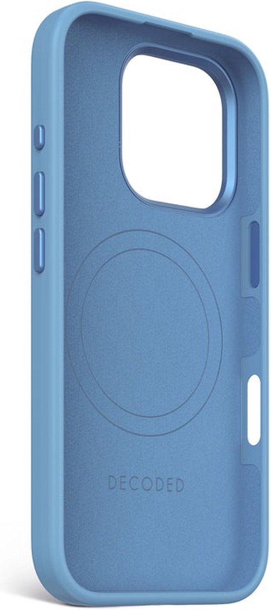 Siliconen Hoes iPhone 16 Pro MagSafe Compatibel Soft-Touch Antibacterieel Schokbestendig Air Blauw - Afbeelding 4