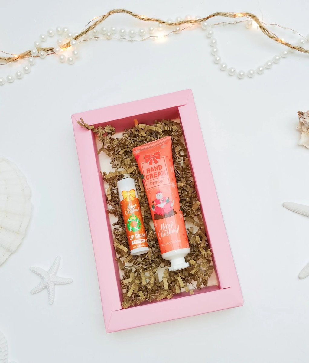 Goedkoopste Huidverzorging geschenkset 2 stuks Orange geur - Hawsaz.nl Cadeau - Hand en lip set - Cadeausets voor dames - Verwenpakket - Hand Cream & Lip Therapy Cadeauset Limited Edition - verzorgingsproducten - Hand en lip set Kerstcadeau