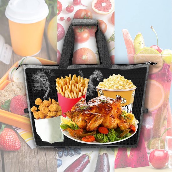 Koeltassen - Lunchtas - Opvouwbare Koeltas - 20 L - 30x27x19 Cm - Isolatie - 300D Oxford-Doek - Handvat Riem - Koeltas - Lunch Bag - GeïSoleerde Koeltas - Picknicktas - Koeltas Lunch - Handtas - Boodschappentas - Grijs - Duurzaam van KOEL — afbeelding 3