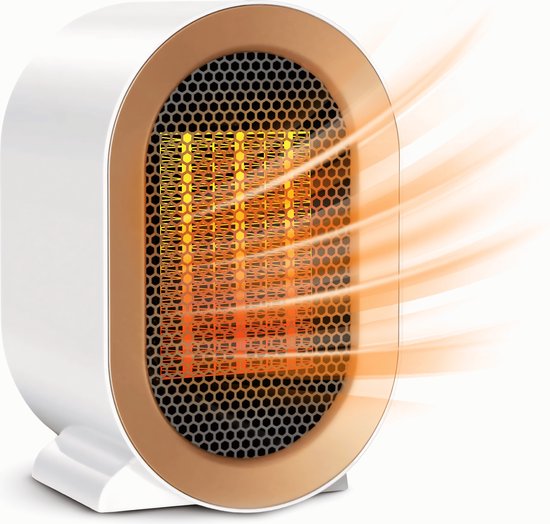 Vulpes Goods® Tech - Elektrische Kachel Pro - Elektrische Verwarming voor Binnen - Ventilatorkachel - Keramische Kachel - Heater - 2 Standen - 1200W - LED Indicatie - Wit - Incl. schoonmaakdoek