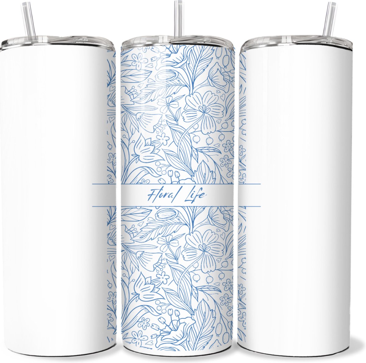 KadoDash - Tumbler - Drinkbeker - Isolatiebeker - Waterfles - Floral Life