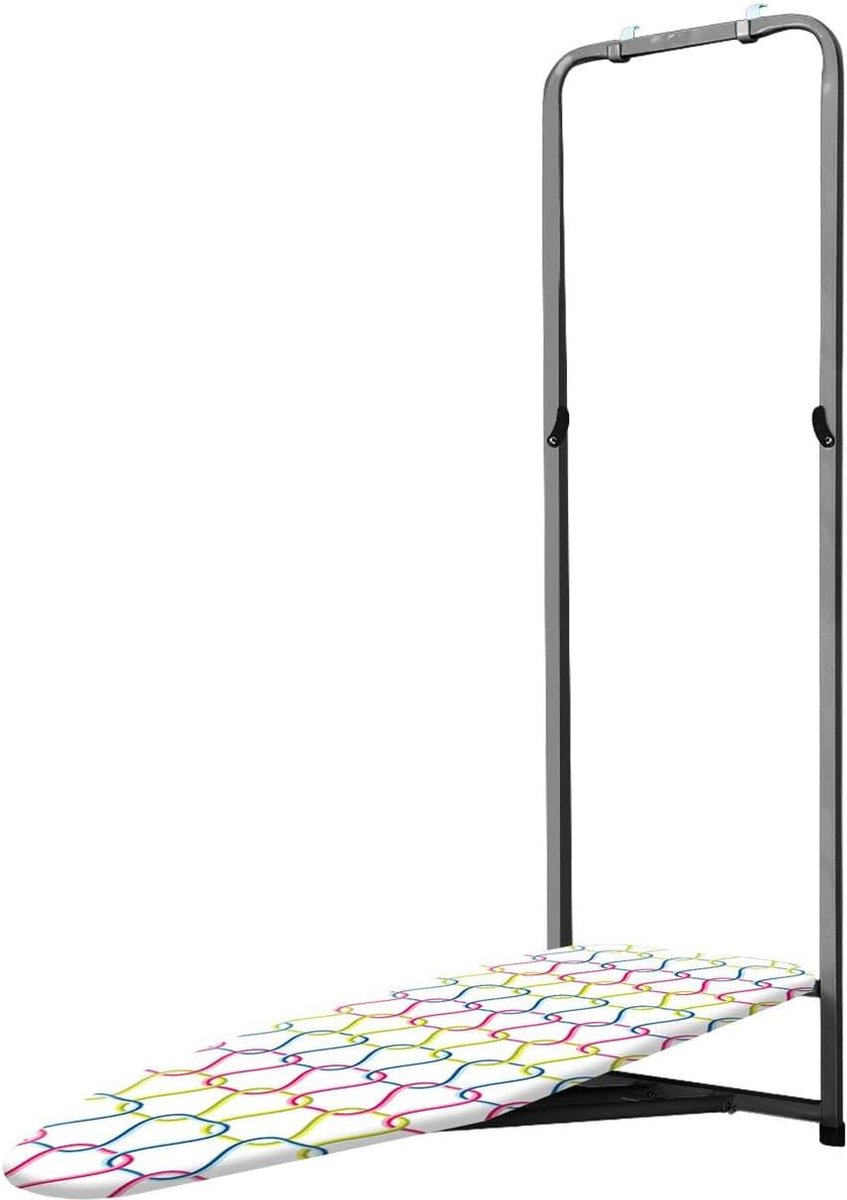 Goedkoopste Hangende Kunststof Frame Strijkplank | Gevoerde Overtrek | Afneembaar & Wasbaar | Hoogte Verstelbaar | 135 x 39 cm | Meerkleurig