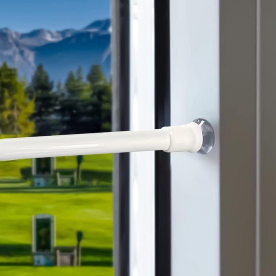 Zelfklevende gordijnroede plafond gordijnrail niet boren plafond gordijnrail zwart Kamer Divider Gordijn Track for Woonkamer Slaapkamer Douche Divider Windows kabinet(White,3.3m(10.8ft