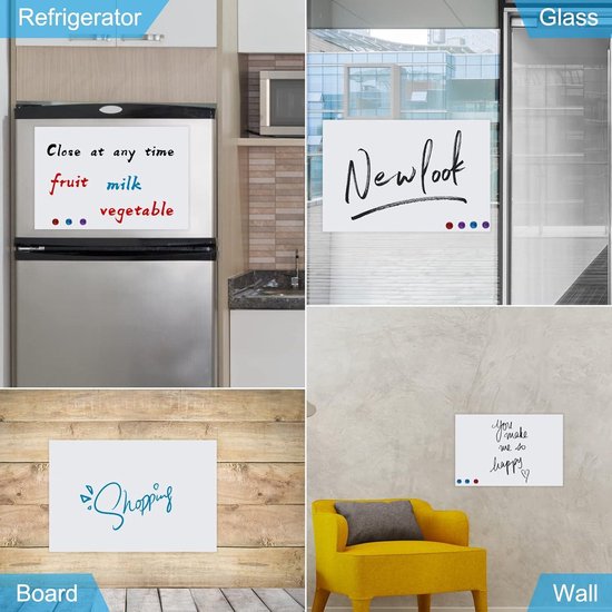 Bi-Office Magneetbord Optimum, whiteboard, droog afwasbaar, matzwart