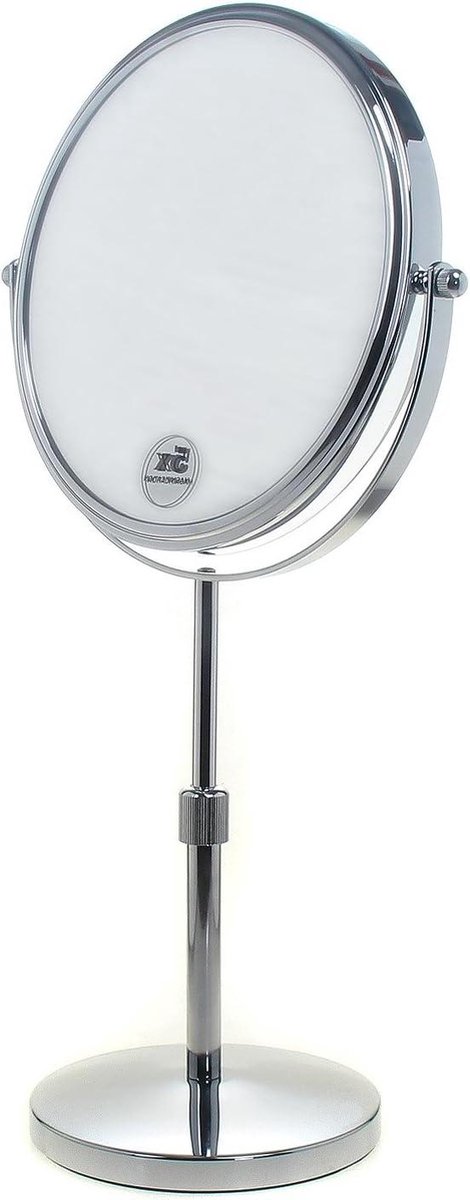 Staande spiegel in hoogte verstelbaar 10 x vergroting make-upspiegel 20 cm verchroomde scheerspiegel badkamerspiegel dubbelzijdig Tuka TKD3114 scheerspiegel wandmodel