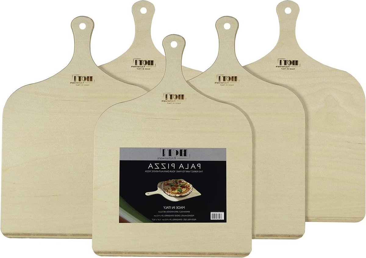 Birch Wood Pizza Shovel 29 x 41.5 cm Set of 5 Made in Italy High Quality