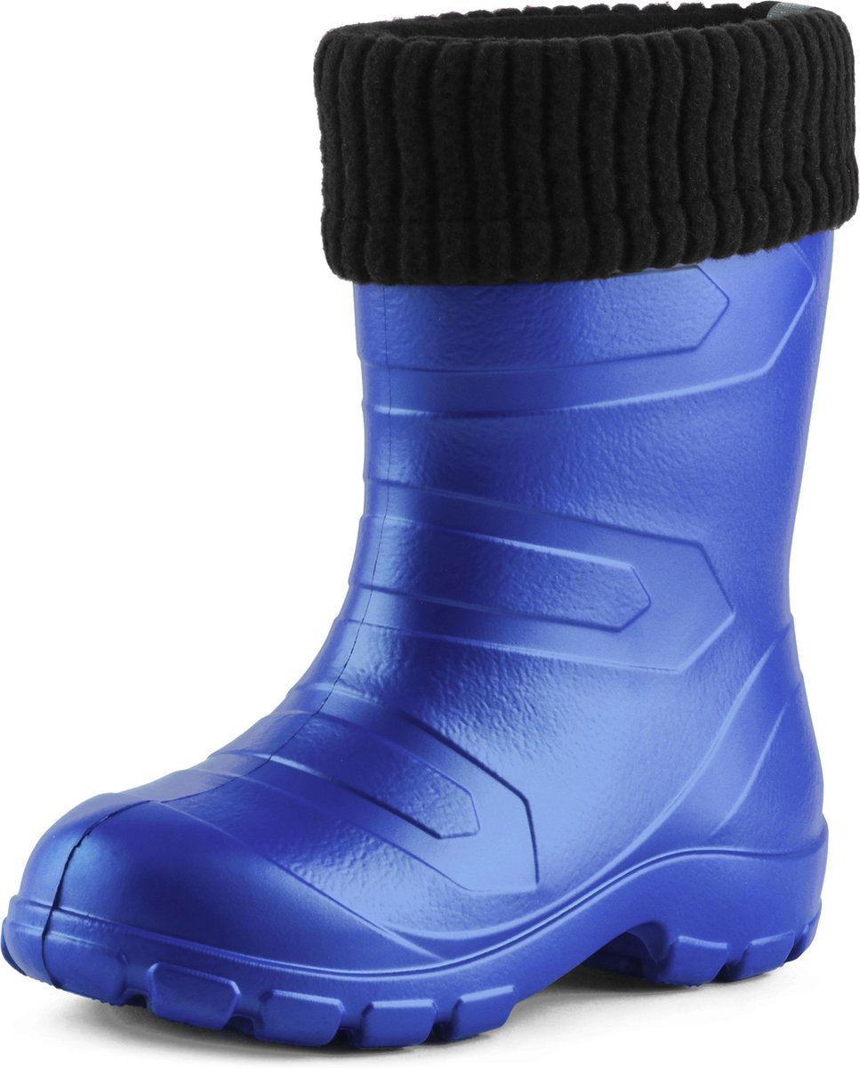 Ladeheid Kinder Regenlaarzen - Rubber - met Binnenschoen - EVA - Wasbare Binnenschoen - LA-LMG-845-AspenKids - Korenbloem2727c/Zwart - 28