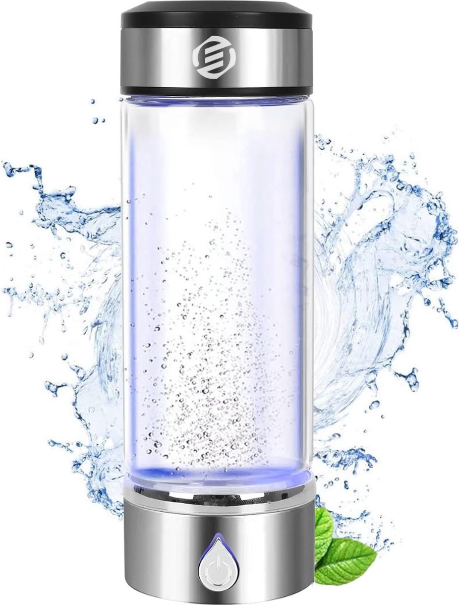 Equivera Hydrogen Waterfles - Hydrogen Generator - Hydrogeen Water - H2 + Hydrogeen - Draagbare Drinkfles - Gezondheid - Incl. E-Book