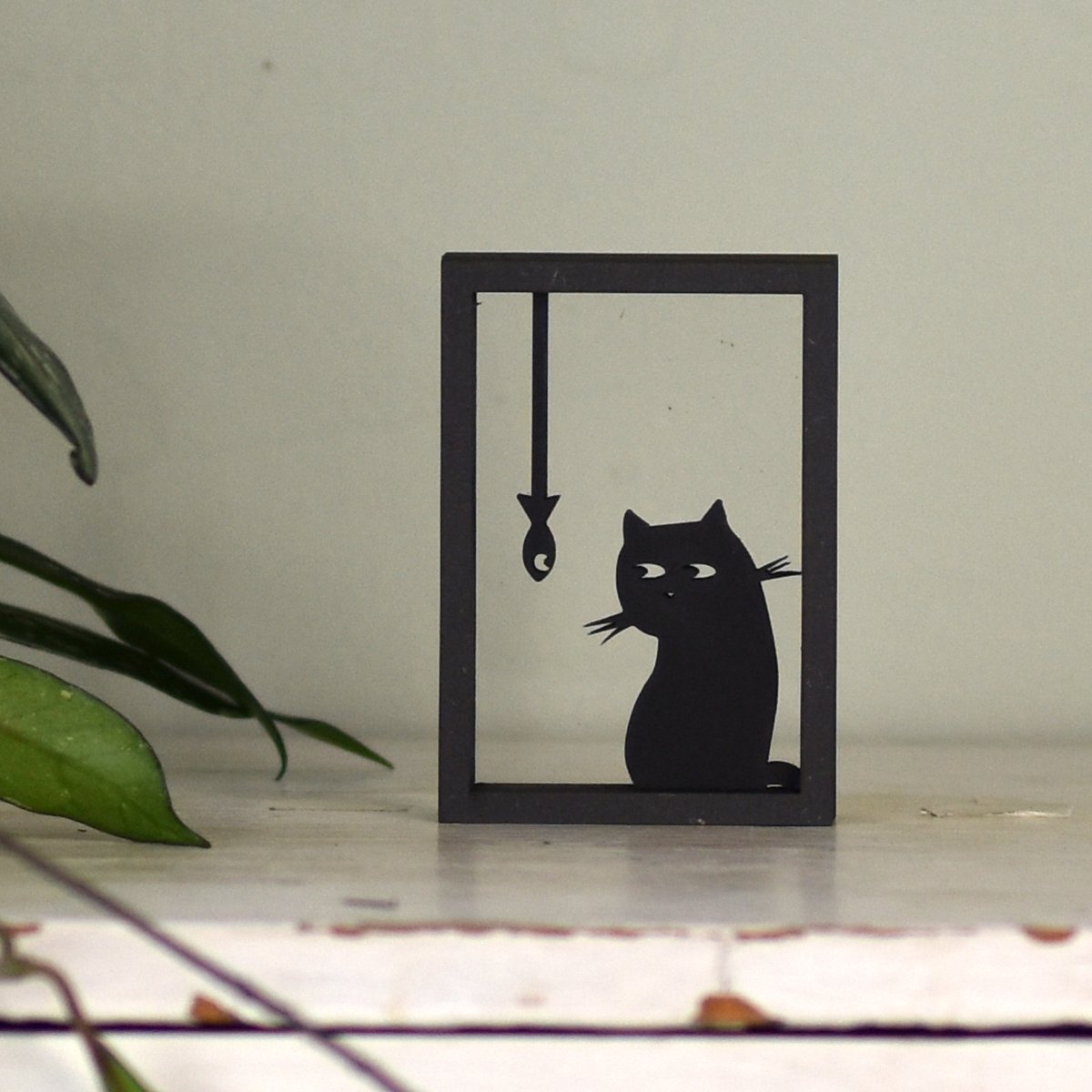 Houten lijstje – Floating Frames – Fishing cat