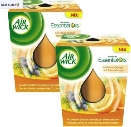 Air Wick - Anti tabac - Bougie parfumée - 2 x 105 gr