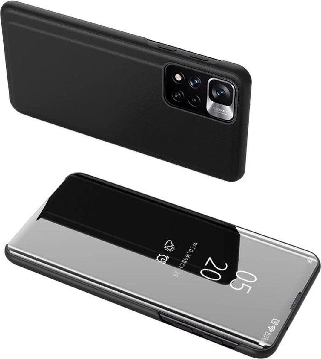 Clear - View - Case flipcover Oppo A76 / Oppo A36 / Realme 9i zwart