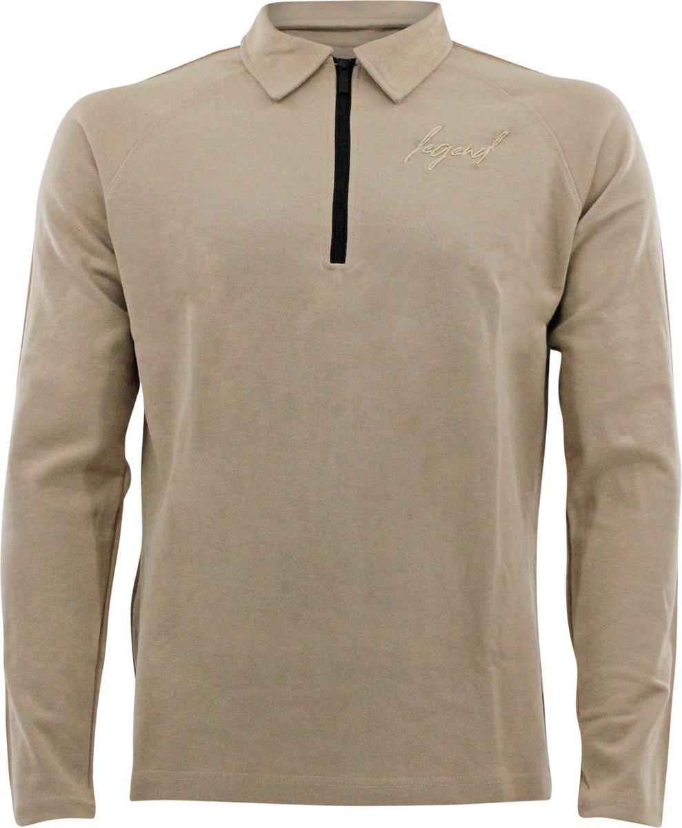 Sweater LA Luxe Lounge half zip Beige heren/dames katoen L