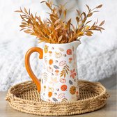 Quelque chose de différent - Pot à fleurs en Ceramic 17 cm Motif feuilles d'automne et citrouilles - Multicolore