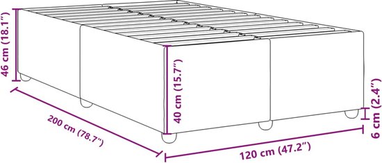 vidaXL - Cadre de lit - tissu - crème - 120x200 - cm