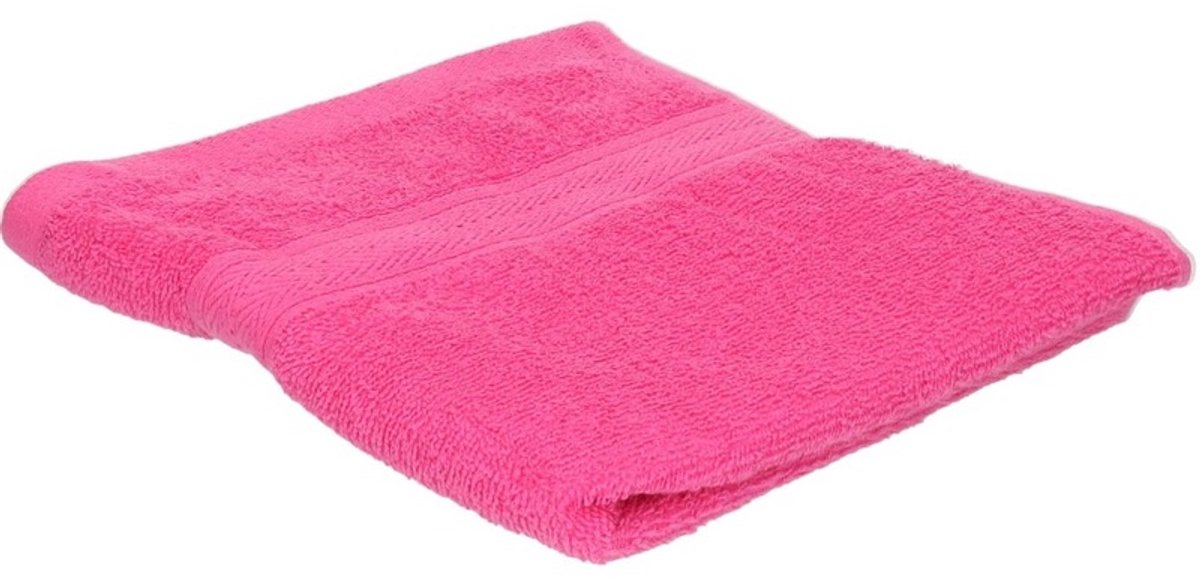 Jassz badkamer handdoeken - fuchsia roze - 50 x 100 cm - huishoud textiel - 420 gram - 100% katoen - badhanddoeken